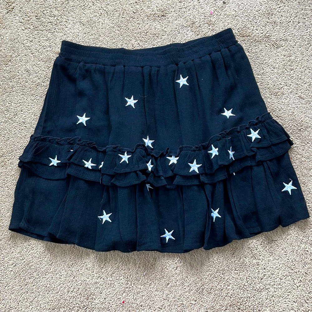 Black cotton skirt with white stars